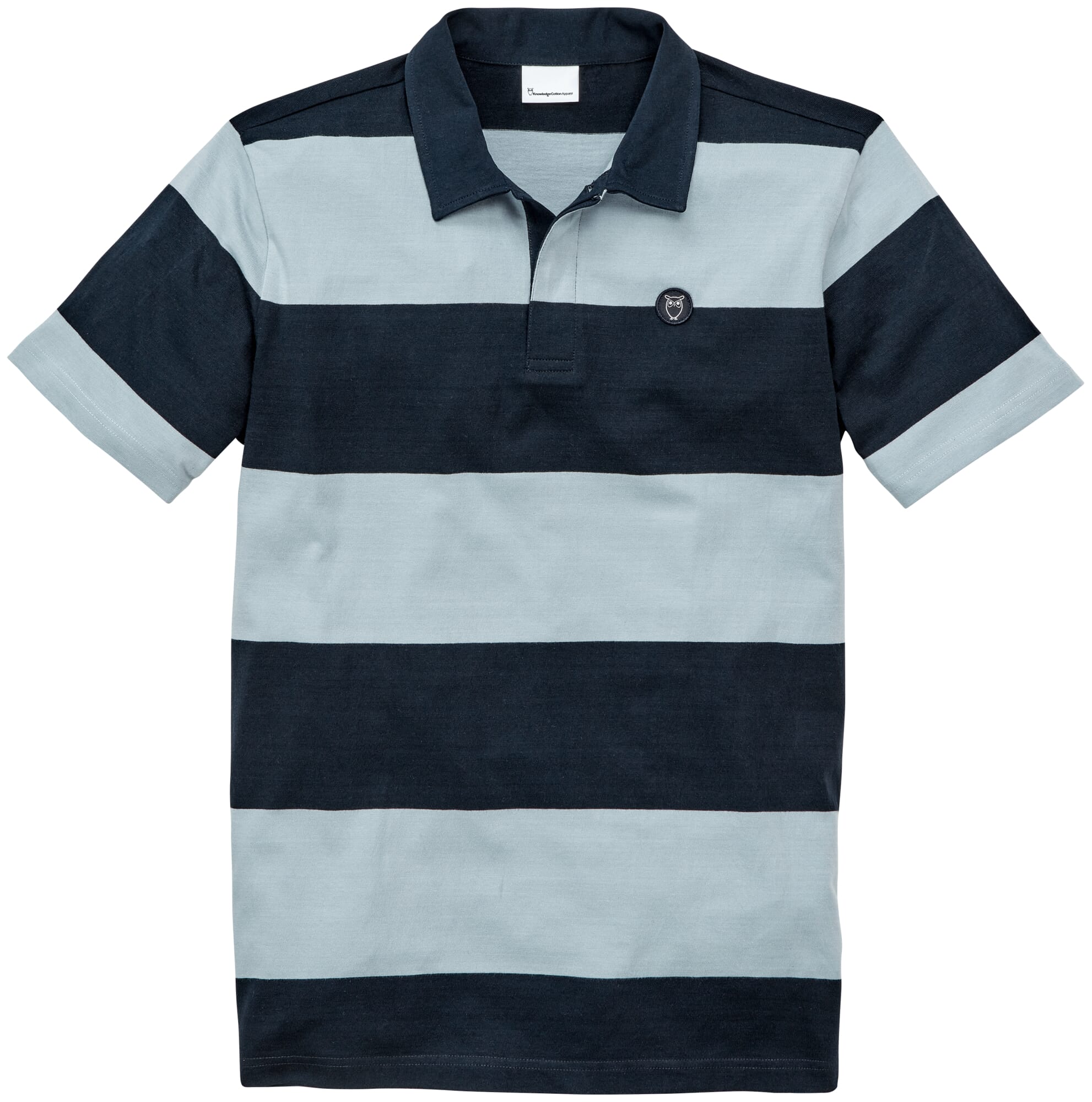 Men polo shirt block stripes, Blue tones