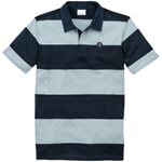 Men polo shirt block stripes Blue tones