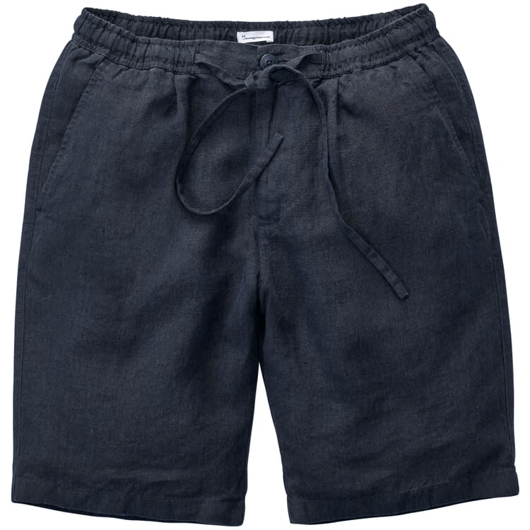 Men's linen shorts, Dark blue
