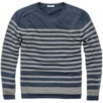 Men sweater striped Blue cream