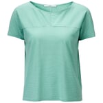 T-shirt femme à fines rayures Vert et blanc