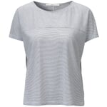 Damen-T-Shirt feingestreift Weiß-Schwarz