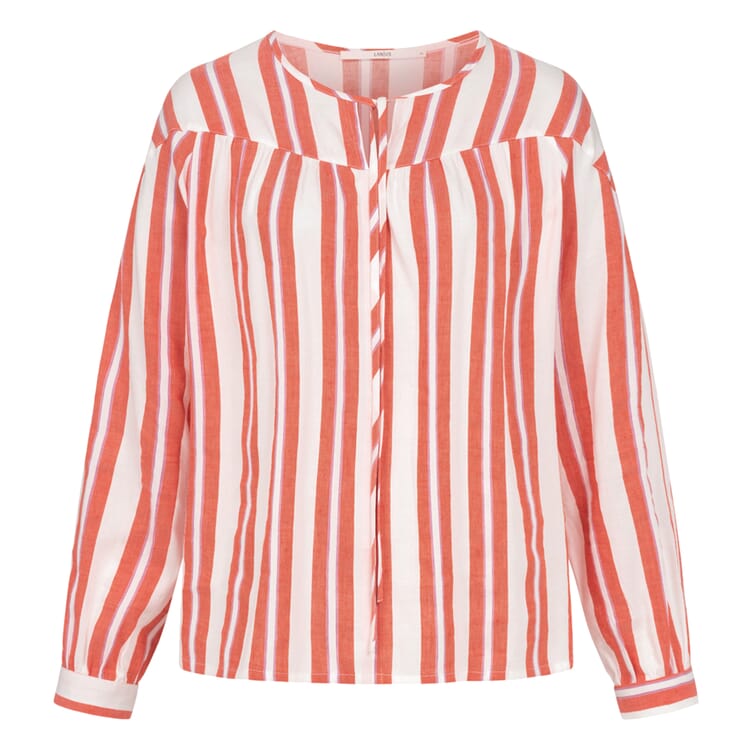 Dames blouse V-hals, Oranje-Wit