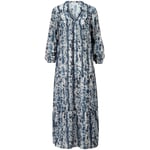 Dames Maxi Dress Print Batik Blauw