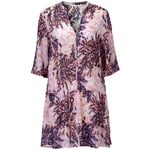 Damen-Kaftankleid Print Mauve