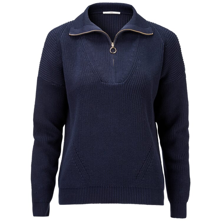 Ladies' knitted royer cotton, Blue Black