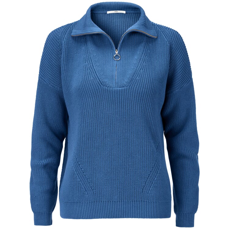 Damen-Stricktroyer Baumwolle, Blau