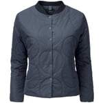 Dames gewatteerde jas gerecycled Blauw-zwart