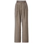 Pantalones plisados de señora Marrón-gris