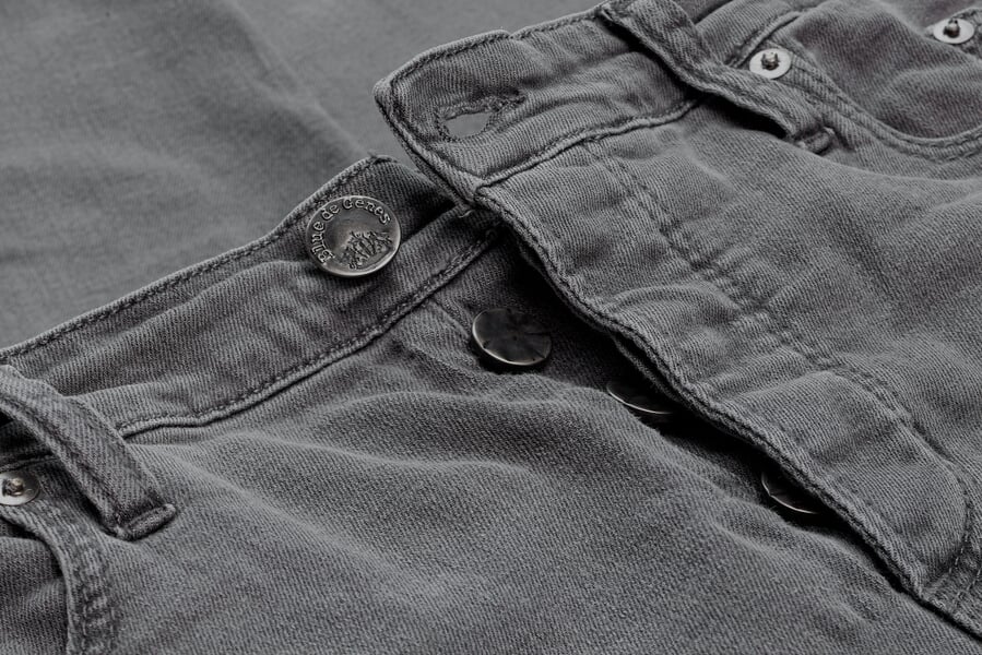 herenjeans Regular Slim Fit Grijs, close-up
