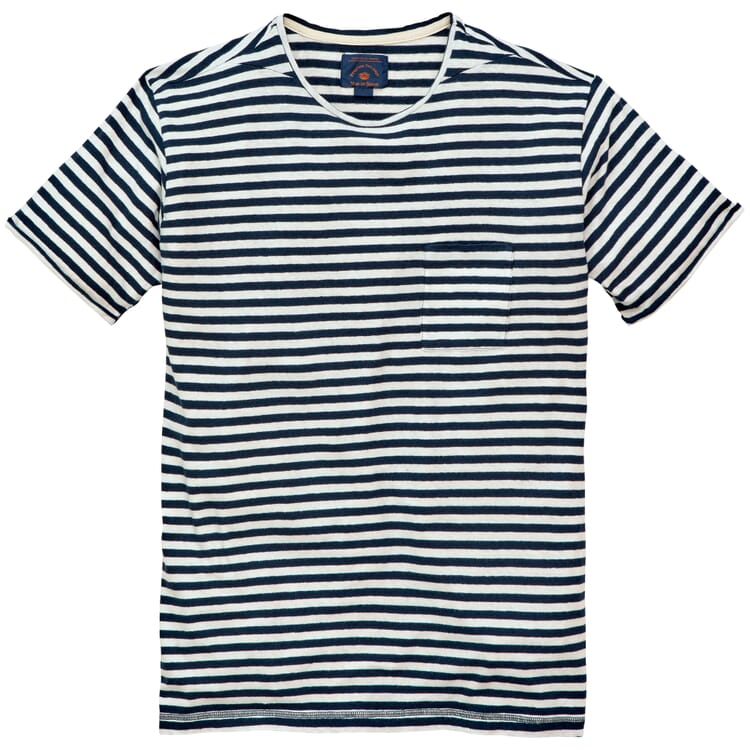 Herren-T-Shirt Ringel, Weiß-Blau