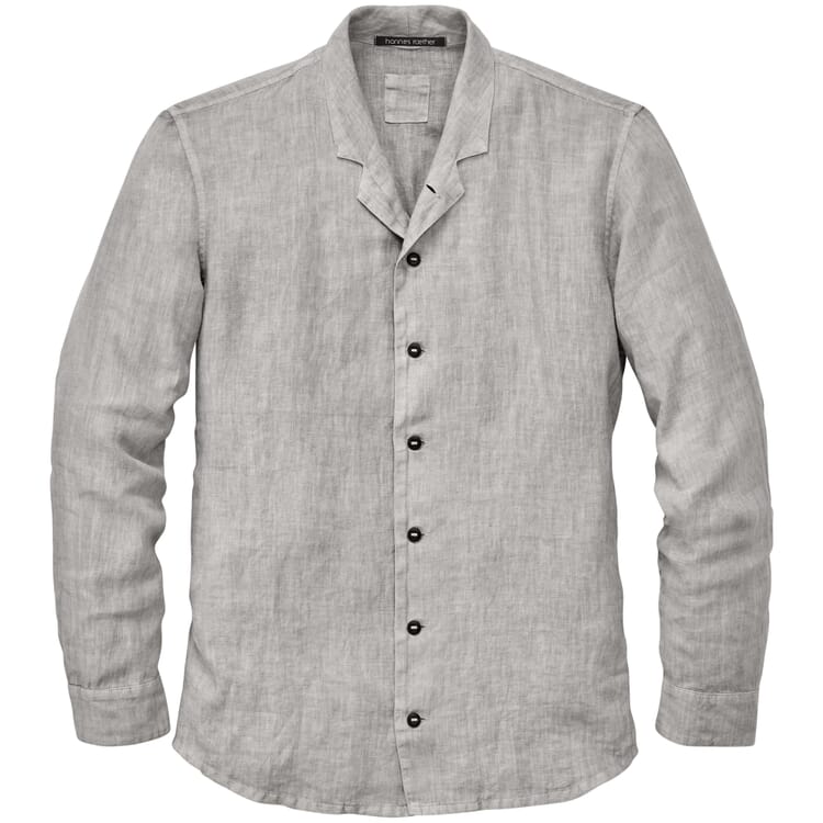 Camicia da uomo in lino, Grigio melange
