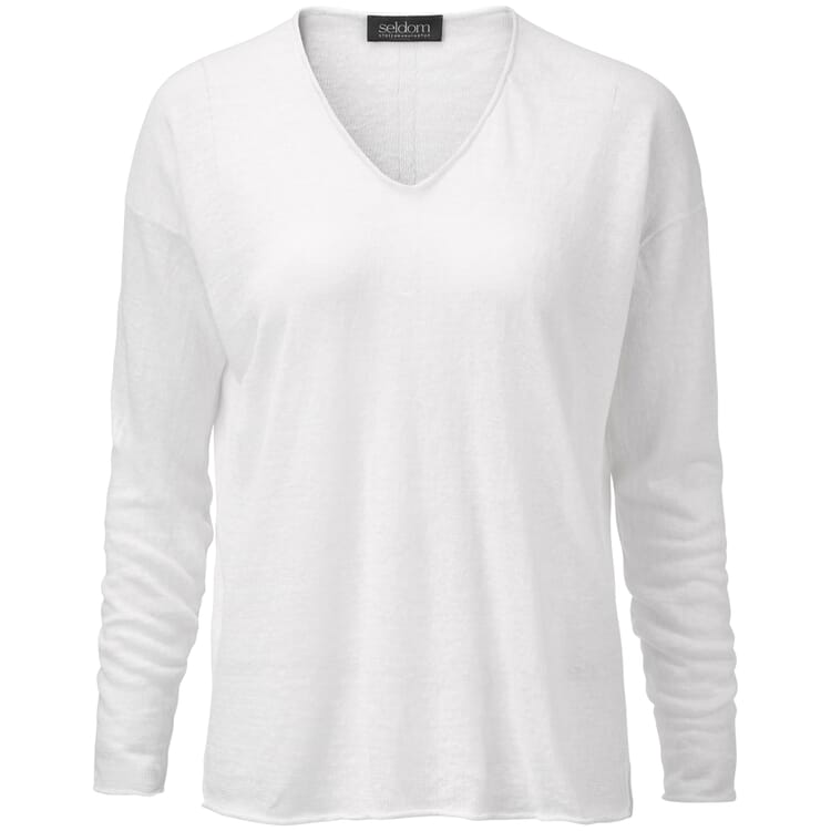 Ladies' sweater V-neck, White