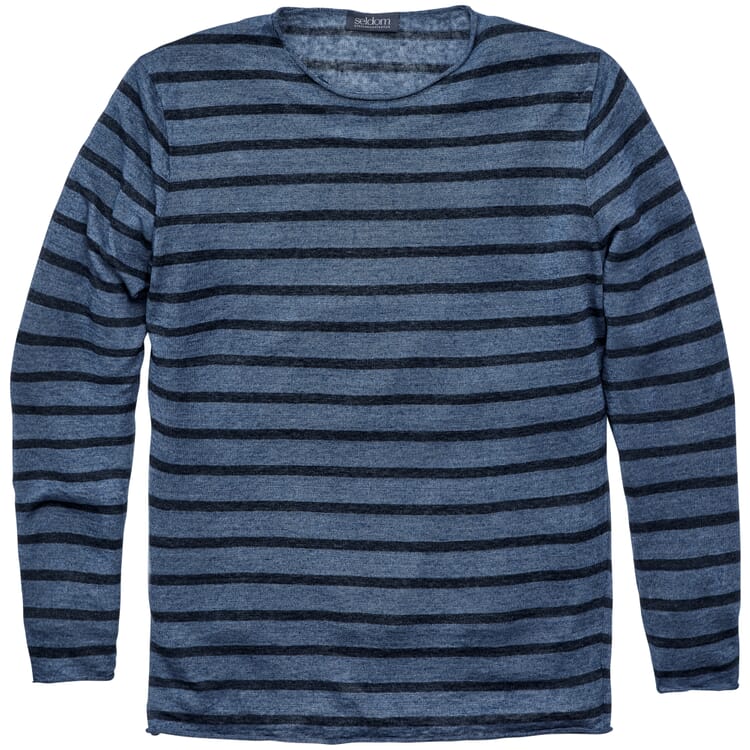 Mens knit sweater, Medium blue-blue