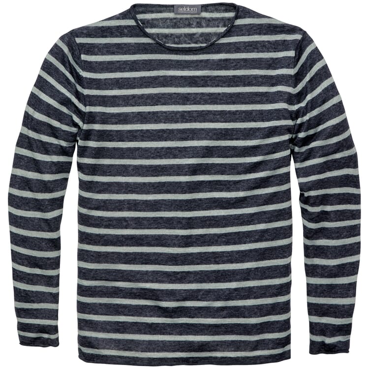 Mens knit sweater, Blue-Grey