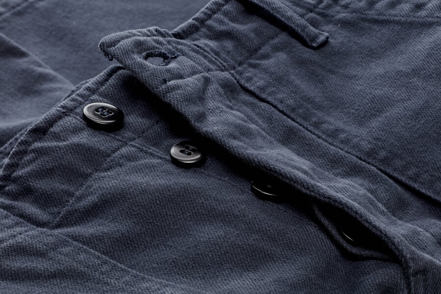 Mens Cotton Shorts 1962 Navy, close-up