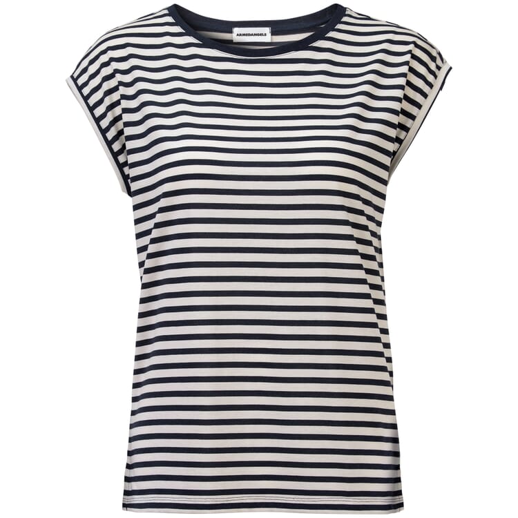 Ladies striped shirt, Dark blue-white