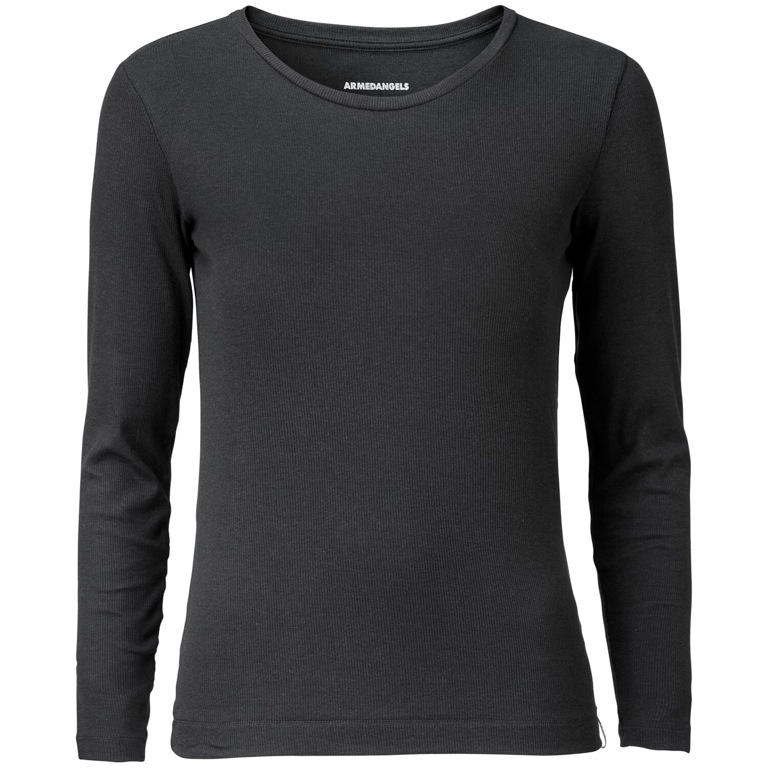 Ladies ribbed shirt, Black Manufactum