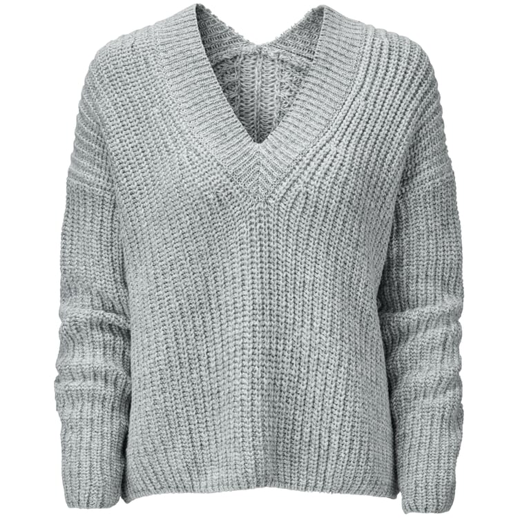 Ladies oversize sweater, Blue-gray