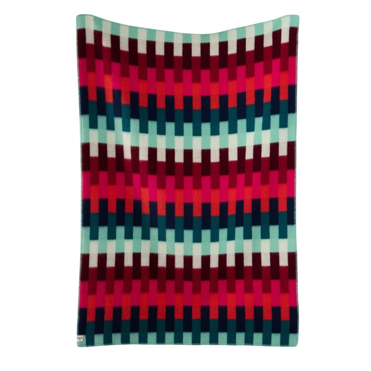 Blanket Åsmund Bold, Red-Turquoise