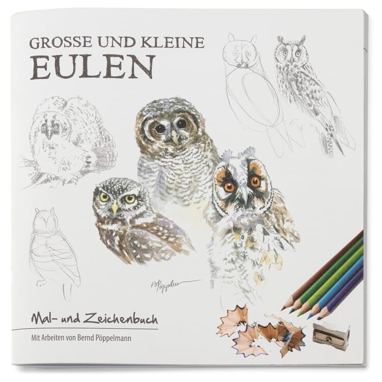 Colouring and Drawing Book, Owls
