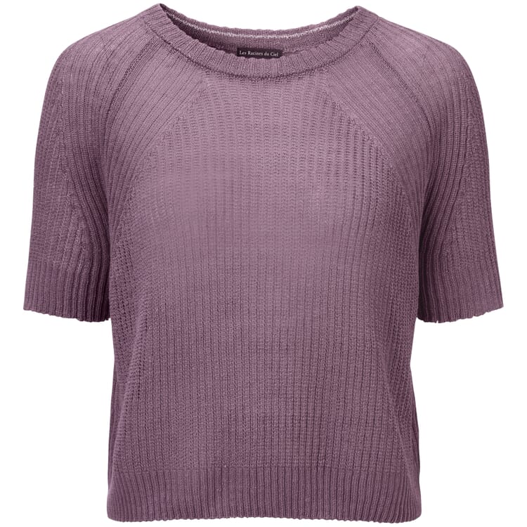 Ladies shirt half sleeve linen, Lilac