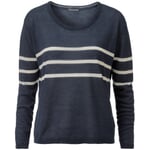 Ladies knit sweater linen Navy Cream
