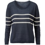 Ladies' knitted sweater linen Navy-Cream