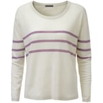 Ladies' knitted sweater linen Cream-Lilac