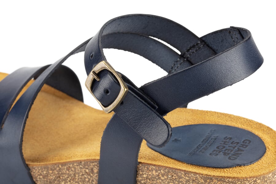 Sandalo da donna con tacco a zeppa Navy, Detailsicht