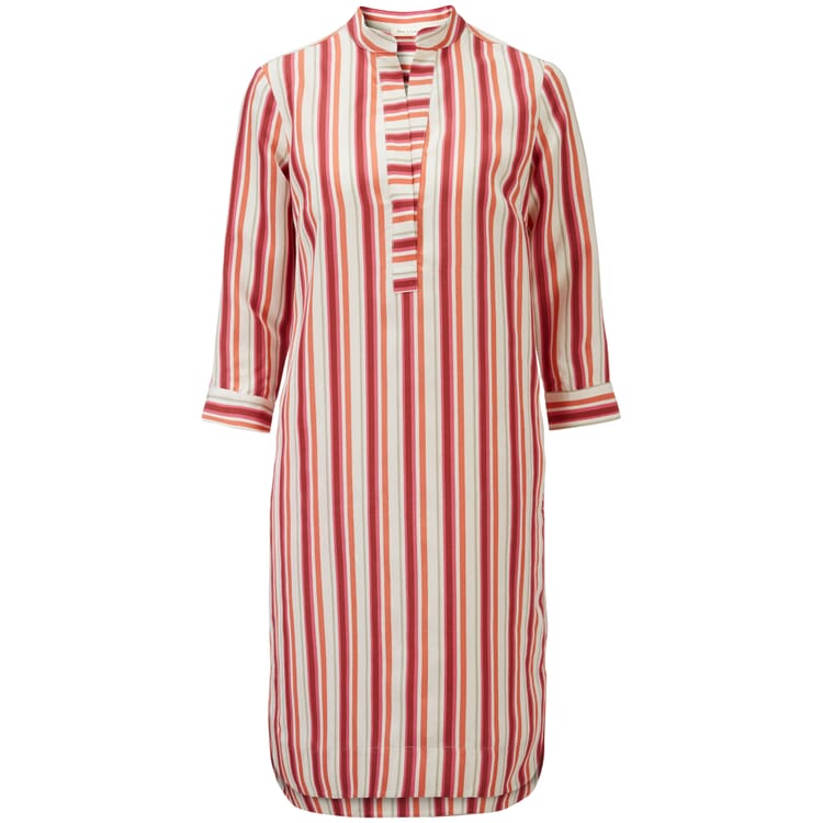 Ladies' tunic dress striped, Red colored