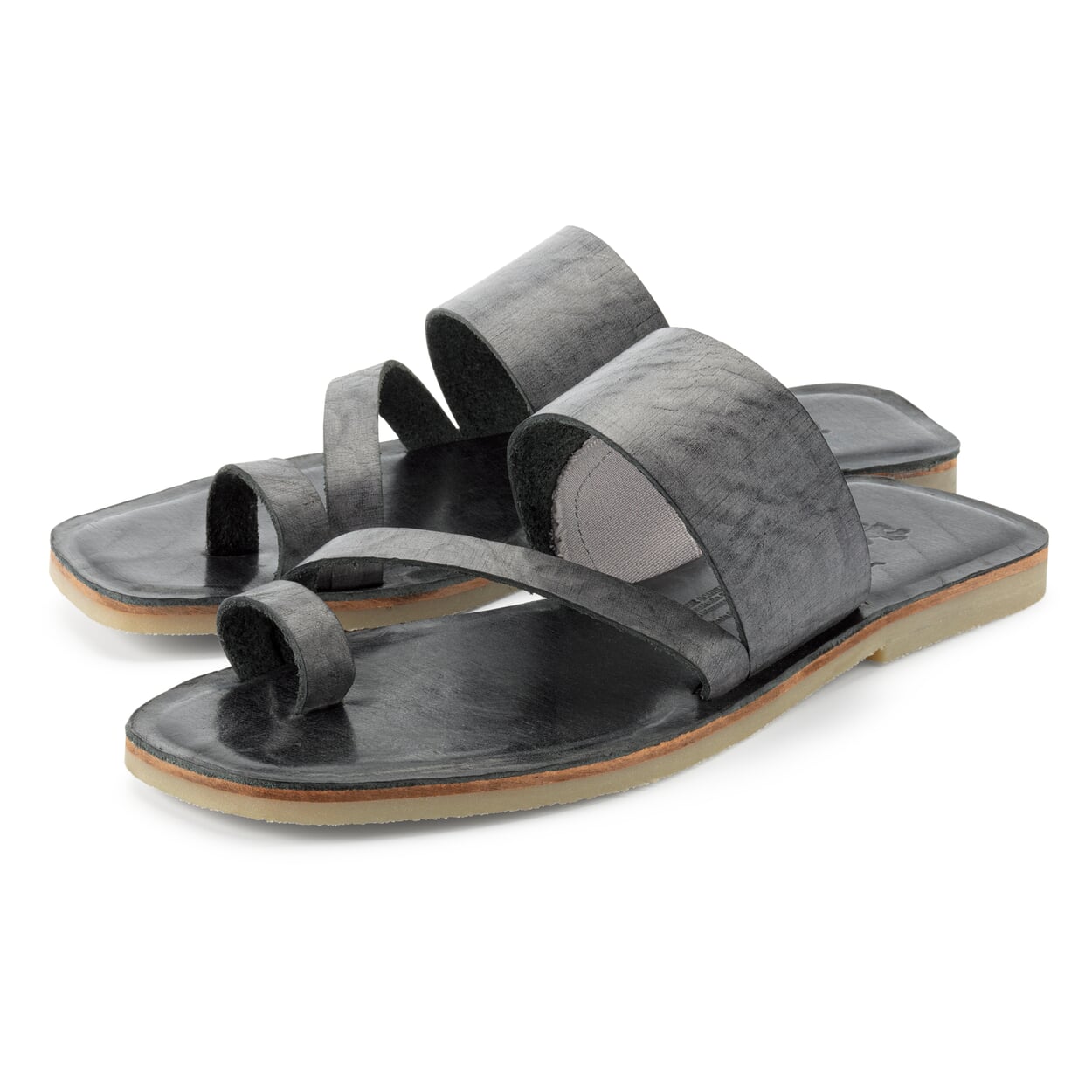 Ladies leather mules, Gray | Manufactum