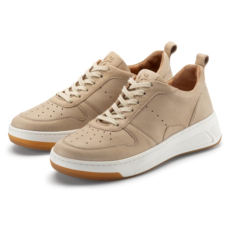 Lædersneakers til kvinder, Sand