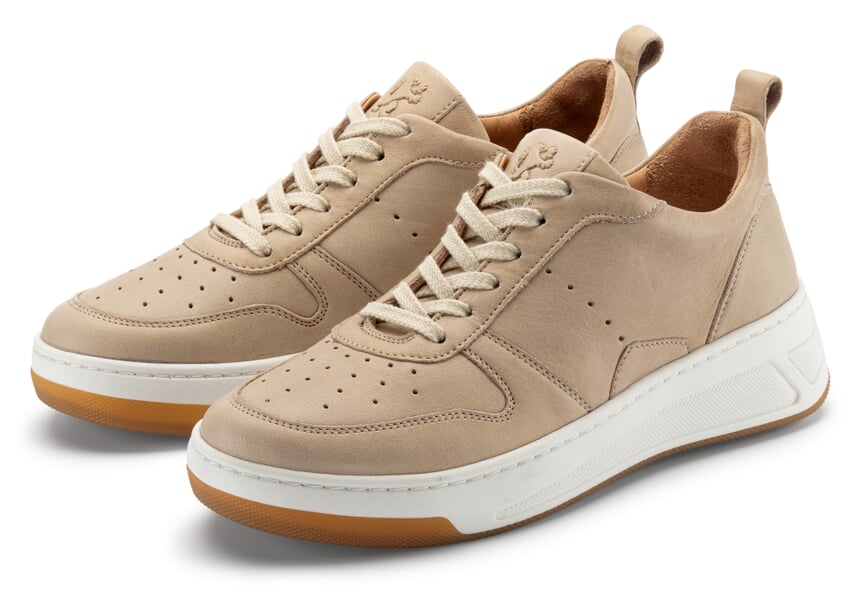Leren damessneakers Zand