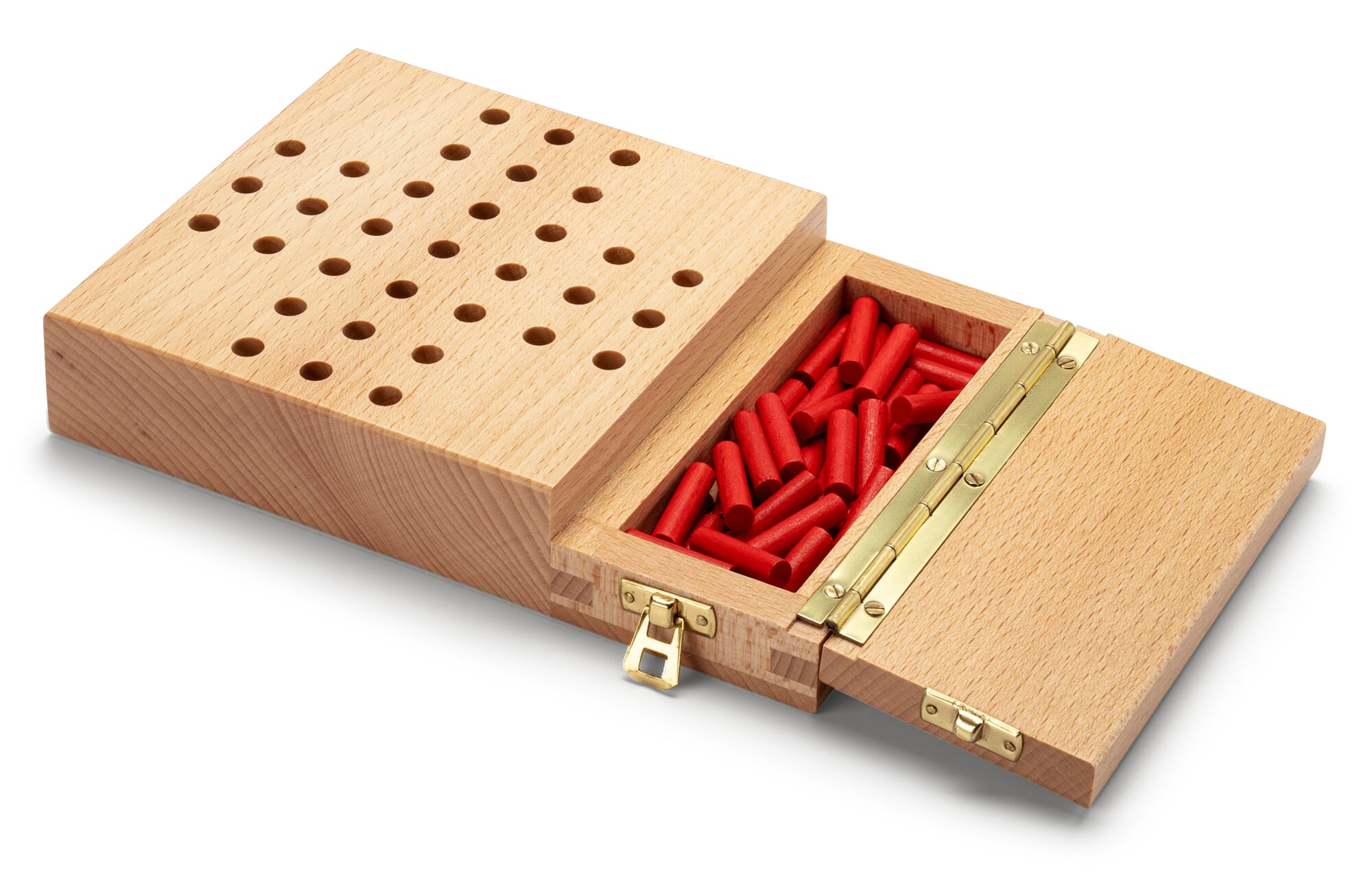 LOGOPLAY Solitaire - Taille XL - Rond avec boules - Diamètre : 26 cm - Solitaire - Jeu de réflexion - Jeu de patience - Jeu de logique en bois de graines