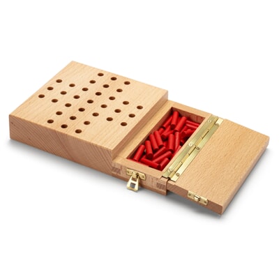 LOGOPLAY Solitaire - Taille XL - Rond avec boules - Diamètre : 26 cm - Solitaire - Jeu de réflexion - Jeu de patience - Jeu de logique en bois de graines LOGOPLAY Solitaire - Taille XL - Rond avec boules - Diamètre : 26 cm - Solitaire - Jeu de réflexion - Jeu de patience - Jeu de logique en bois de graines