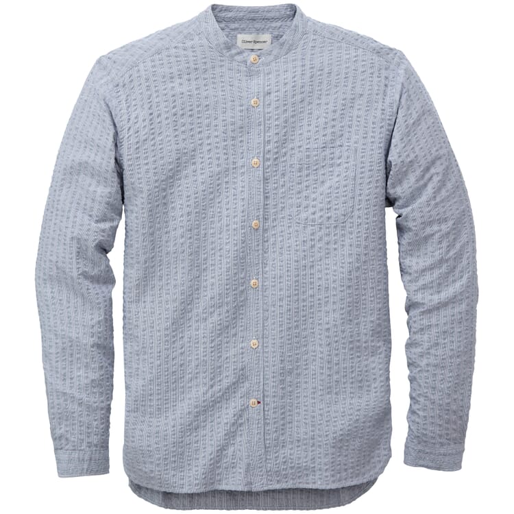 Men shirt seersucker, Light blue