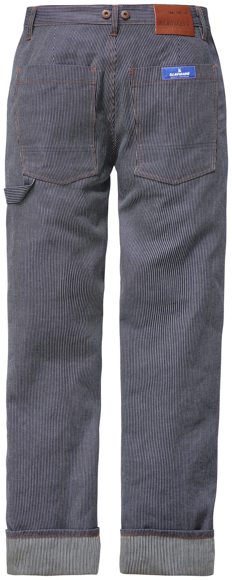Mens Worker Pants Striped, Blue-White | Manufactum