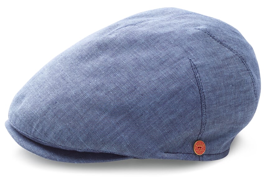 Herren-Schiebermütze Leinen Blau