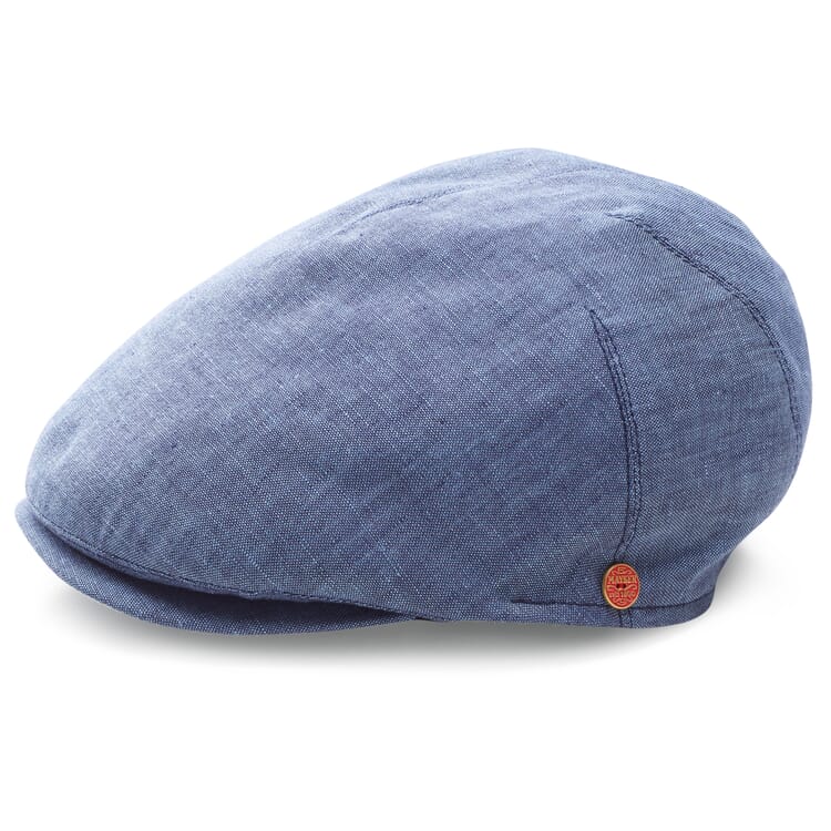 Men’s Flat Cap Made of Linen, Blue