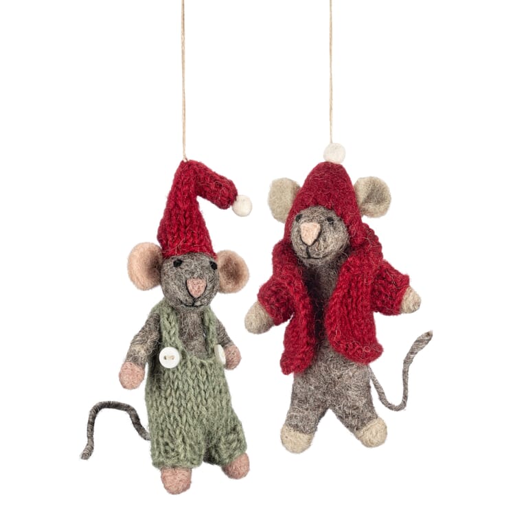 Felt Mouse Dolls, Set of 2