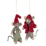 Poupées souris en feutre, lot de 2