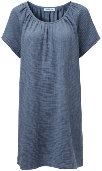 Dames-tuniekjurk van mousseline Jeansblauw