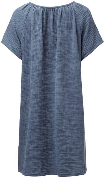 Dames-tuniekjurk van mousseline Jeansblauw