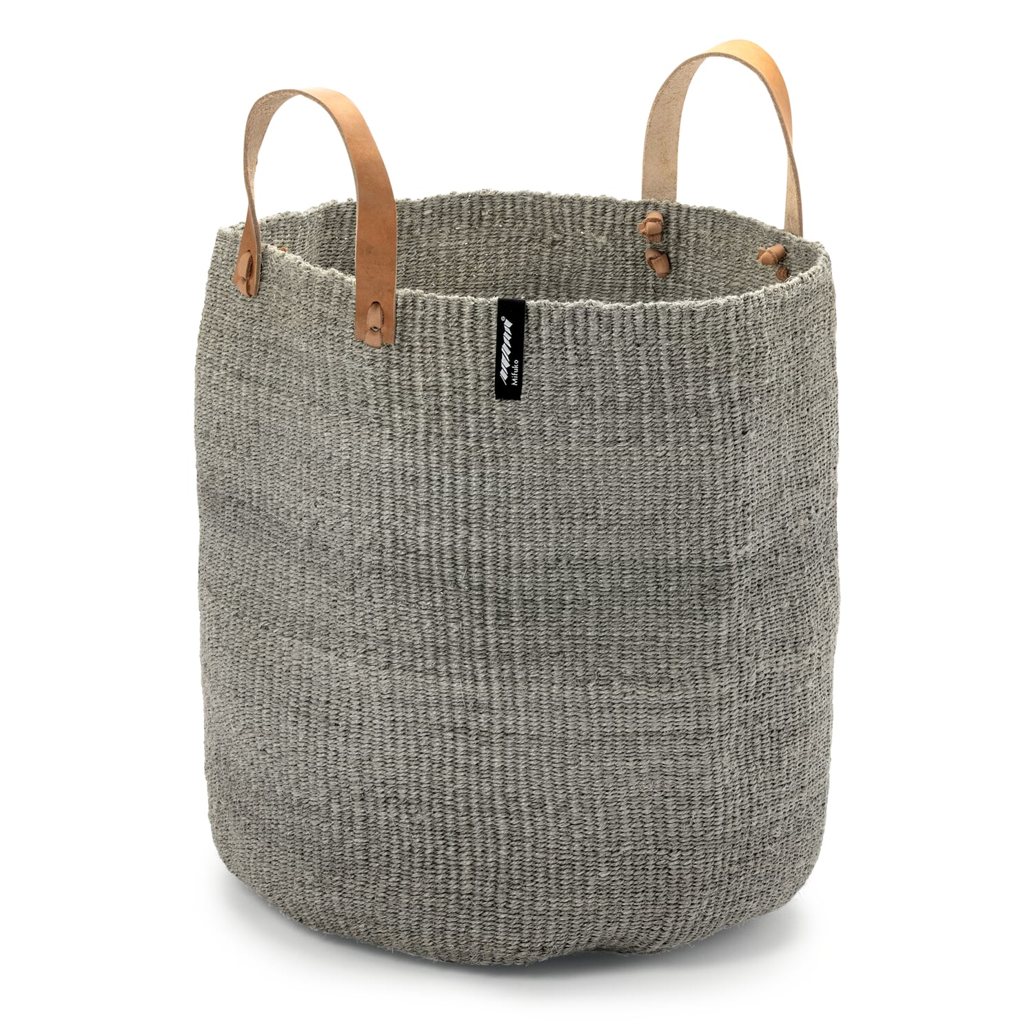 Handwoven lace grey sisal Kiondo shopper basket L