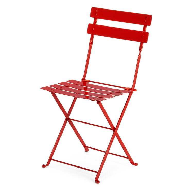 Silla plegable de acero, Rojo