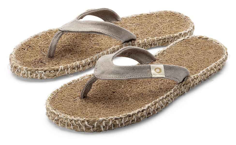 Unisex-Zehentrenner Naturfaser Taupe
