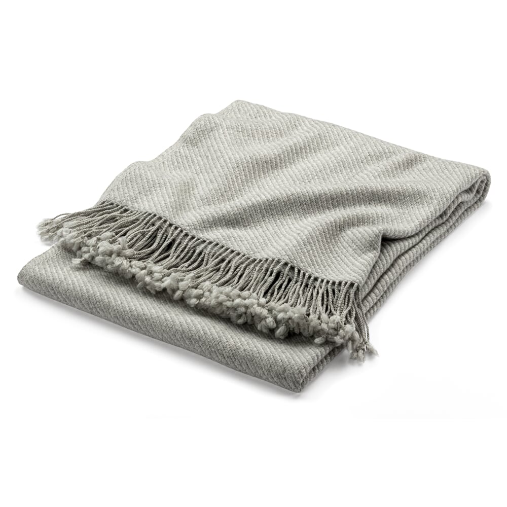 New wool blanket Nepal, Light gray | Manufactum