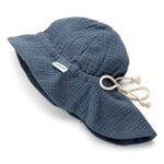 Chapeau de soleil en mousseline pour enfants Bleu jean