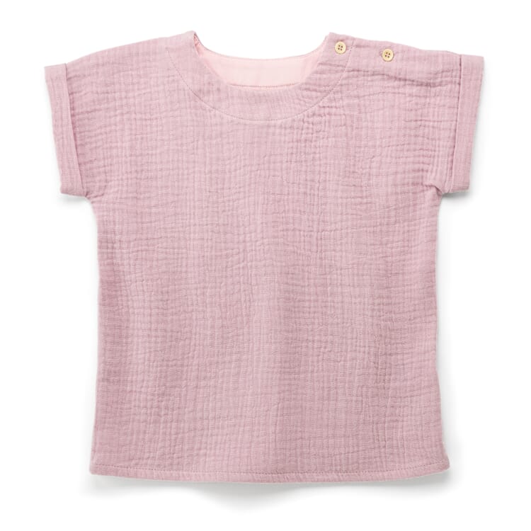 Kinder-T-Shirt Musselin, Rosé